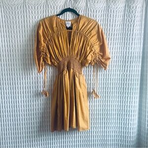Misa Los Angeles Gold Midi Dress